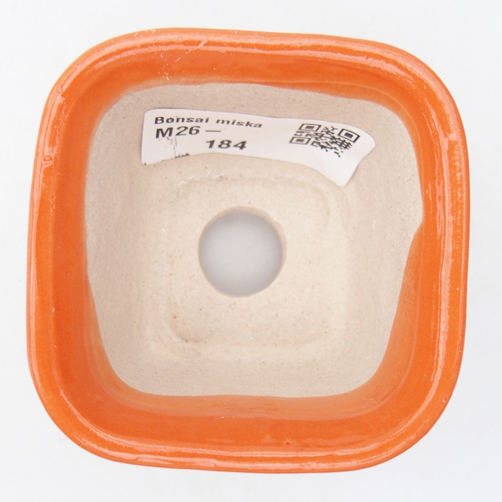 Mini bonsajová miska 6,5 x 6,5 x 4,5 cm, oranžová