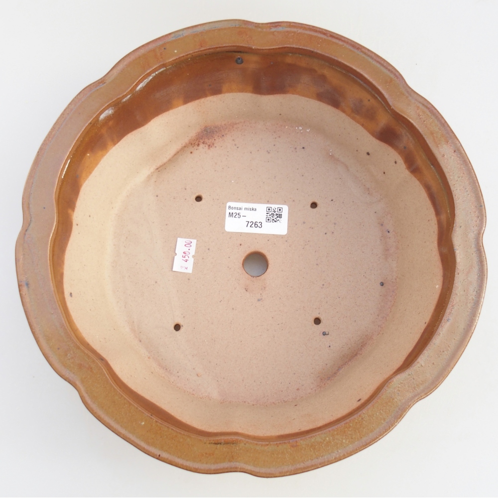 Keramická miska na bonsaje 27 x 27 x 8 cm, hnedá