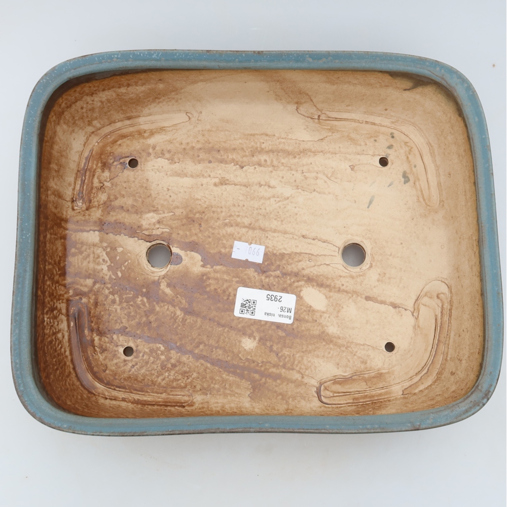Keramická miska na bonsaje 29 x 23,5 x 7,5 cm, farba modrá