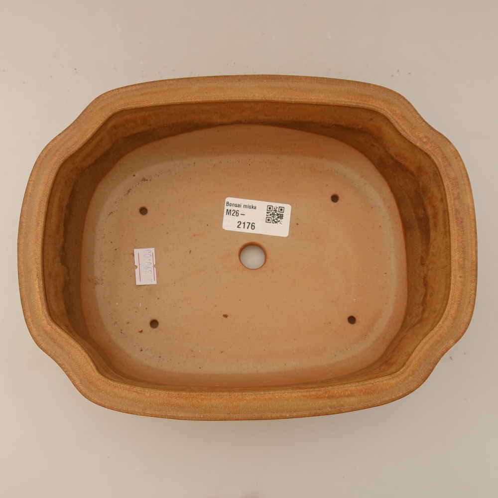 Keramická miska na bonsai 22,5 x 17,5 x 7,5 cm, farba béžová
