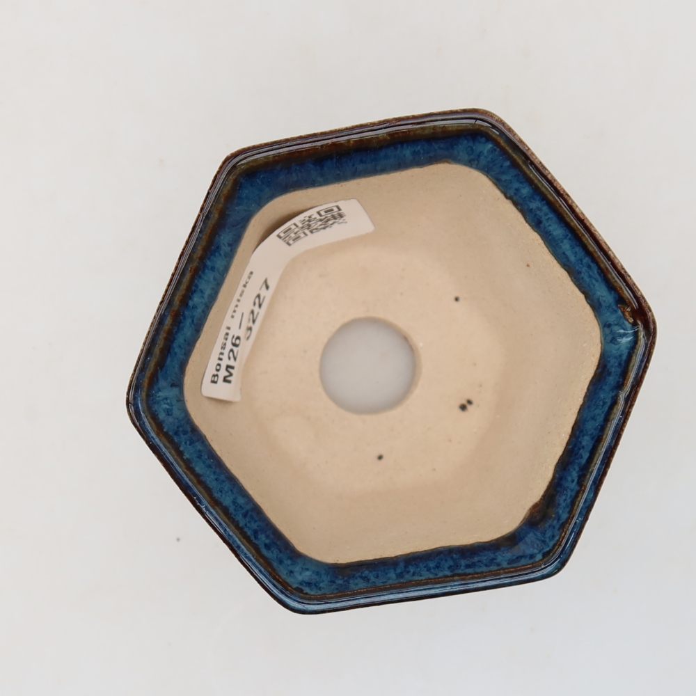 Keramická miska na bonsaje 7 x 6,5 x 5 cm, farba modrá