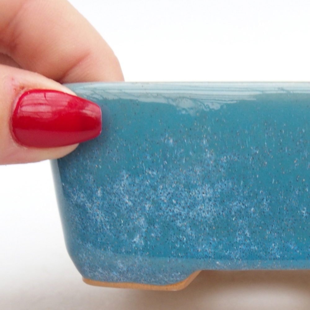 Keramická miska na bonsaje 10,5 x 8,5 x 4 cm, farba modrá