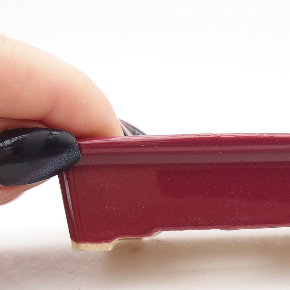 Mini bonsajová miska 7,5 x 5 x 2 cm, bordová