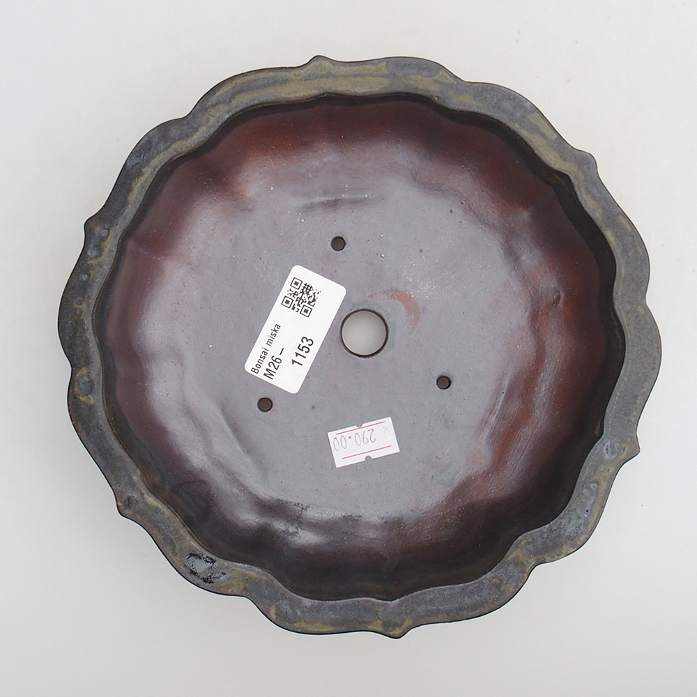 Keramická miska na bonsaje 18 x 18 x 4,5 cm, hnedá