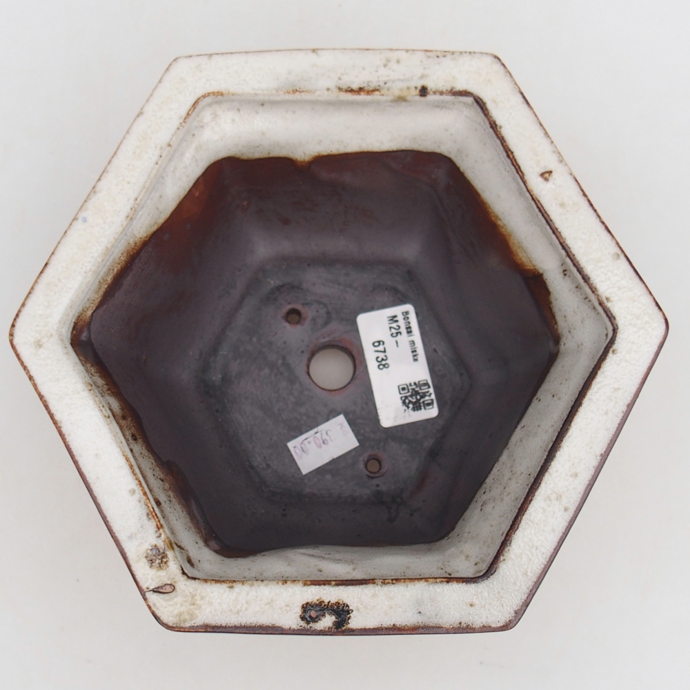 Keramická miska na bonsaje 18,5 x 16,5 x 9 cm, biela