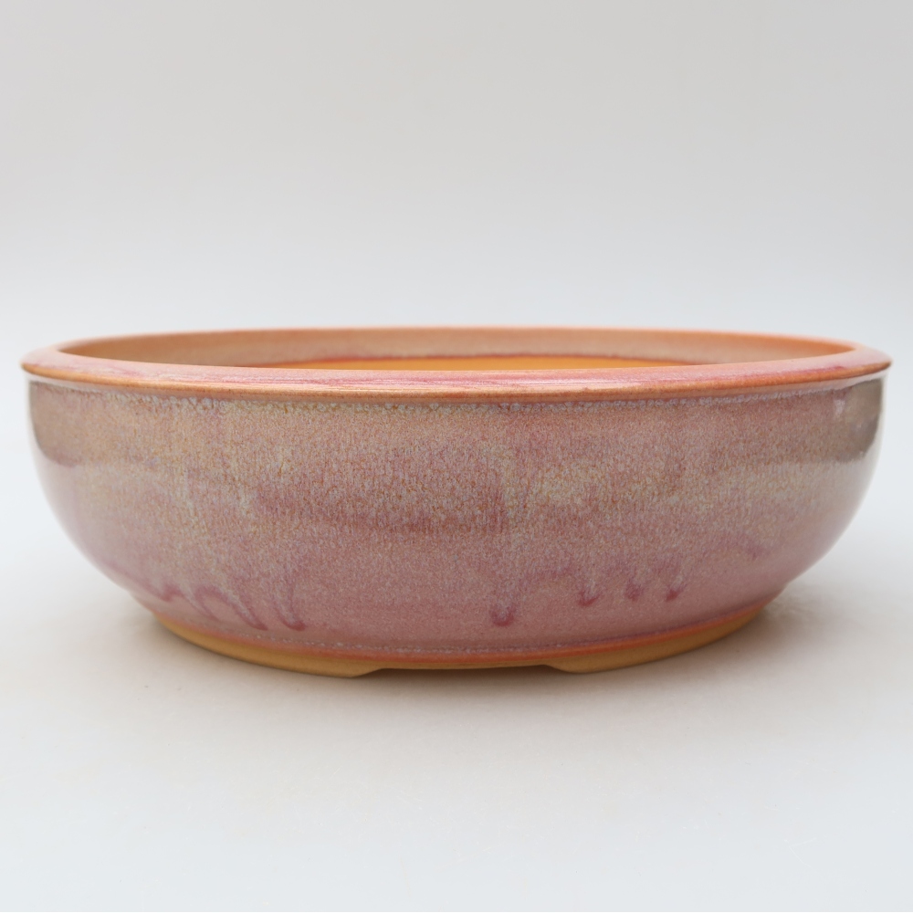 Keramická miska na bonsaje 26,5 x 26,5 x 7,5 cm, farba ružová