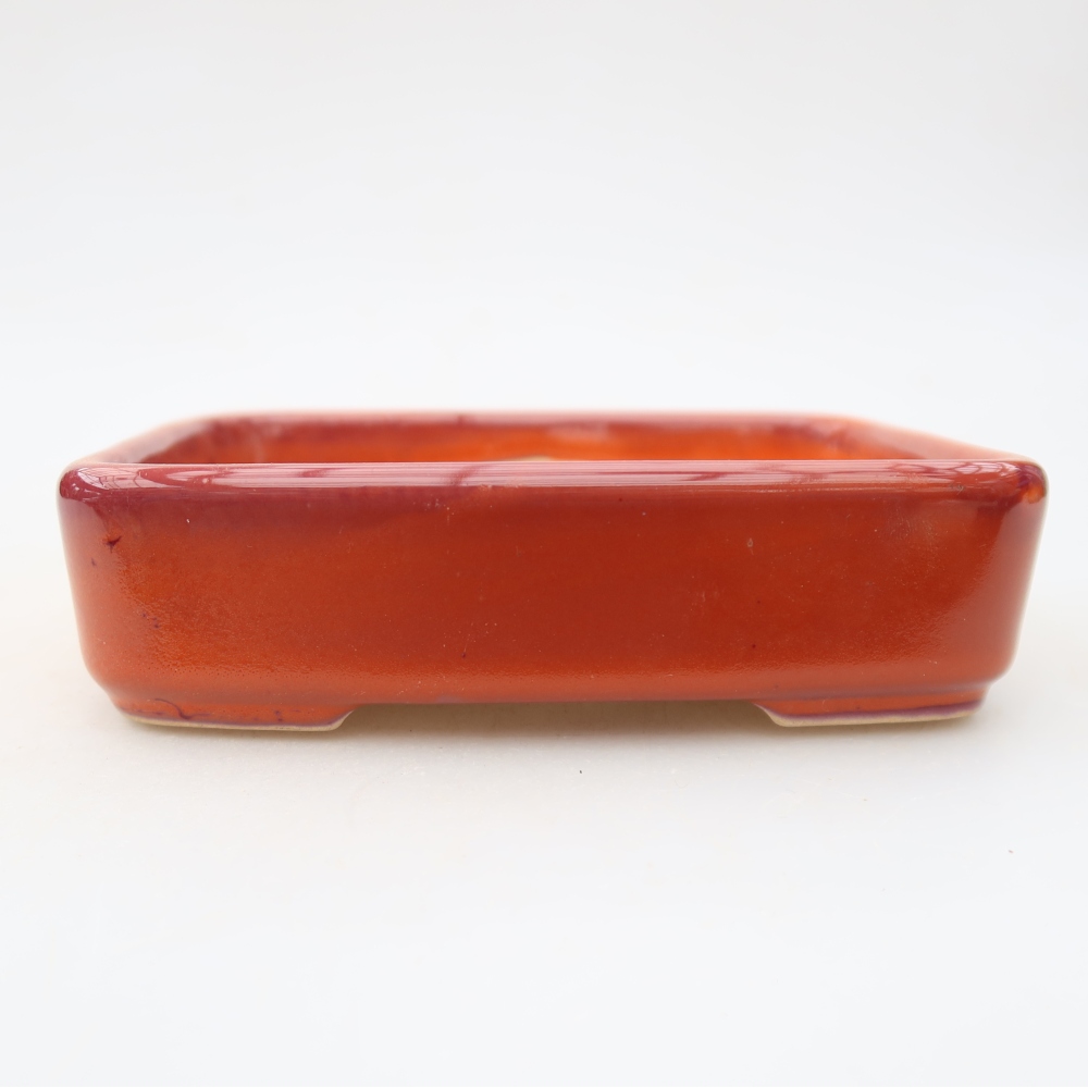 Keramická miska na bonsaje 12,5 x 9 x 3,5 cm, farba: oranžová