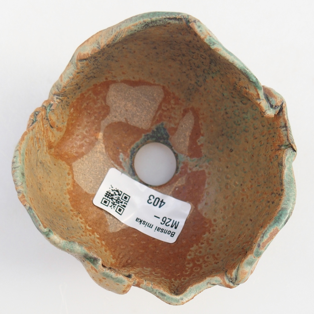 Keramická mušľa 9,5 x 8,5 x 7,5 cm , farba hnedo-zelená