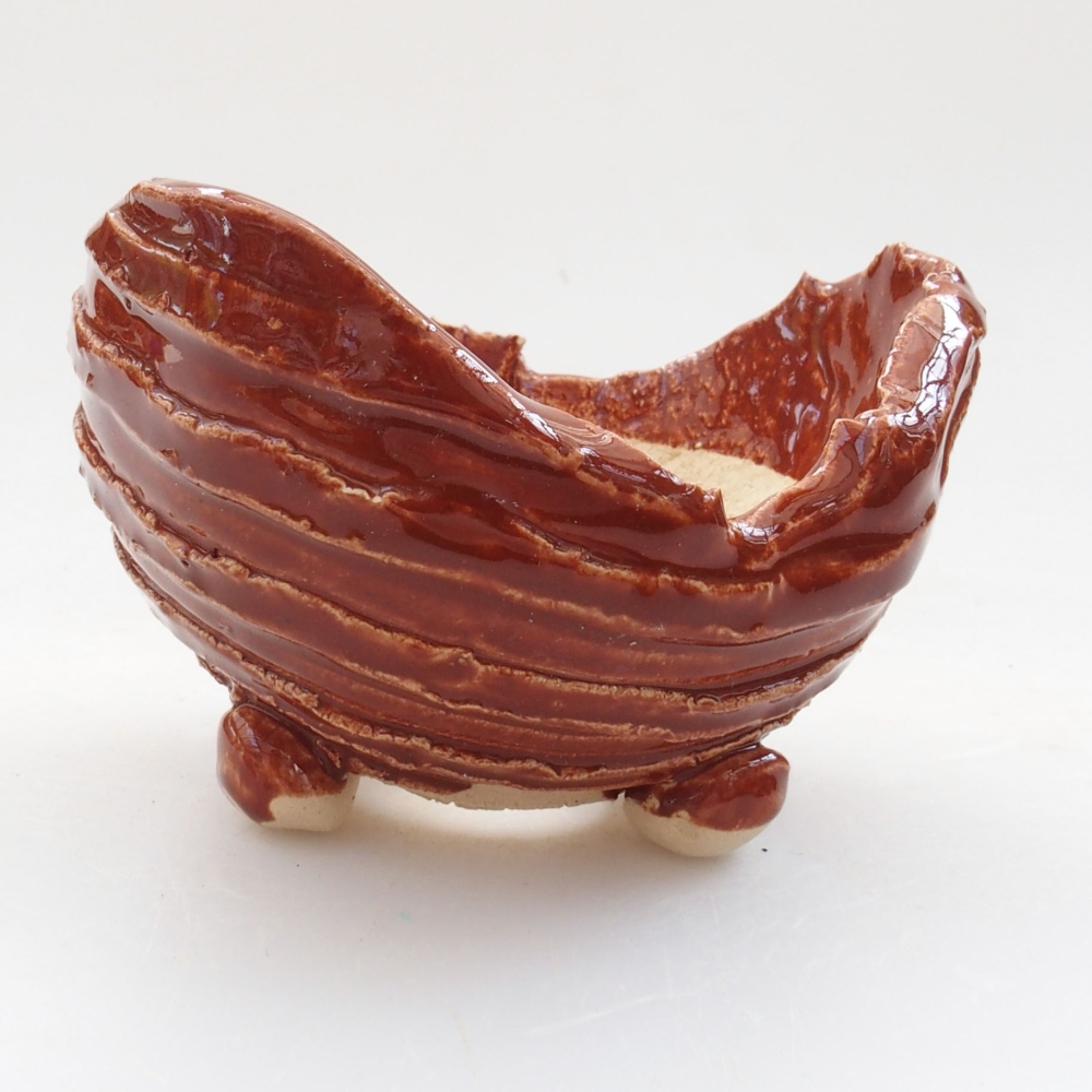 Keramická škrupina 7,5 x 7,5 x 6 cm, farba hnedá