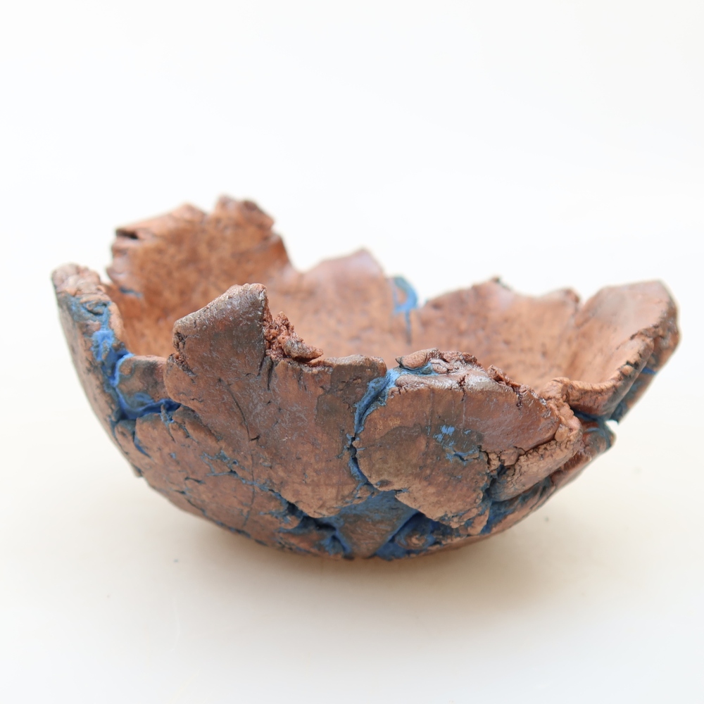 Keramická škrupina 9 x 9 x 5 cm, farba modrá