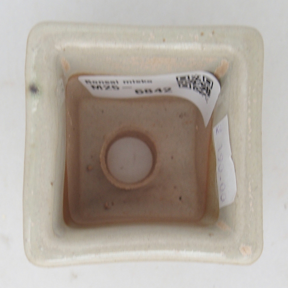 Keramická miska na bonsaje 5,5 x 5,5 x 5,5 cm, farba béžová