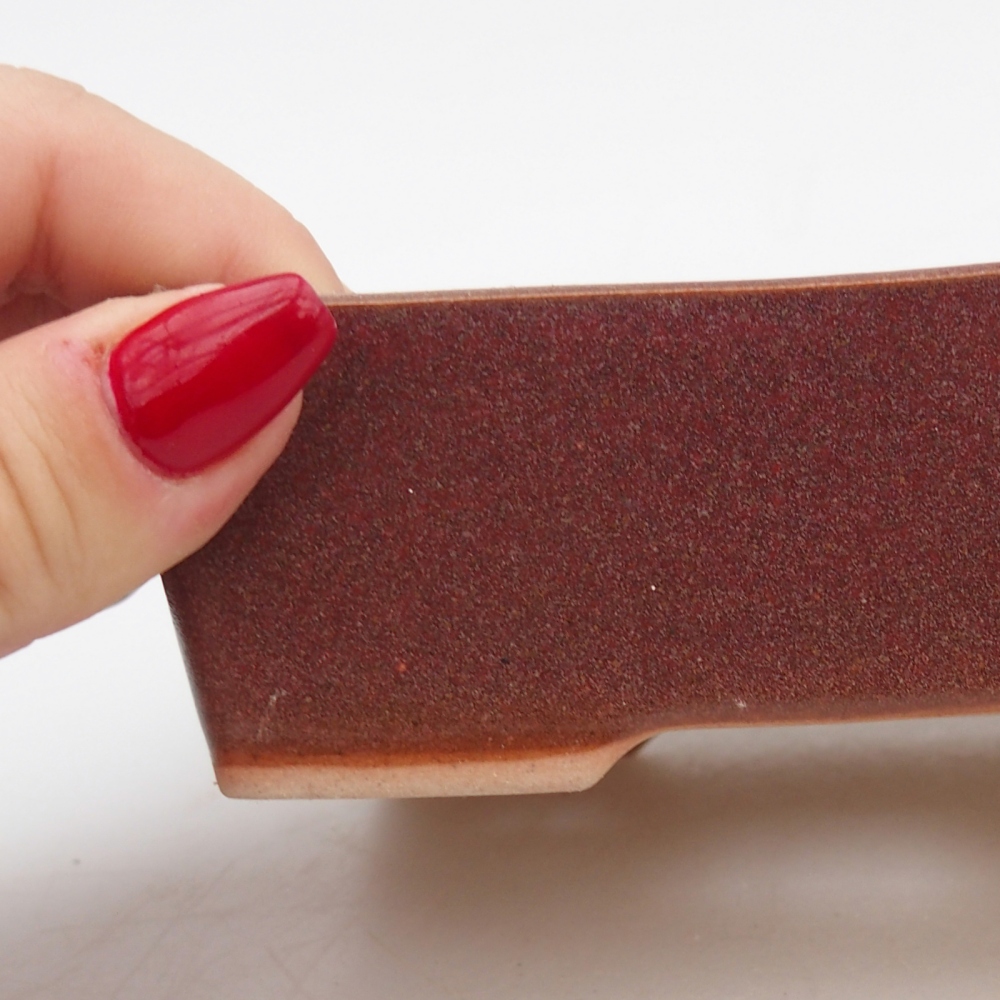 Keramická miska na bonsaje 11,5 x 9,5 x 6 cm, farba bordová