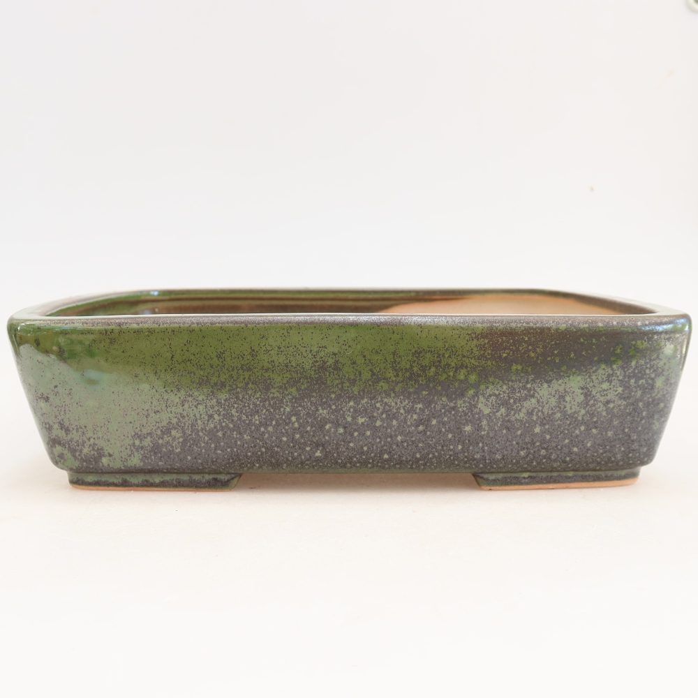 Keramická miska na bonsaje 26,5 x 20,5 x 7 cm, zelená