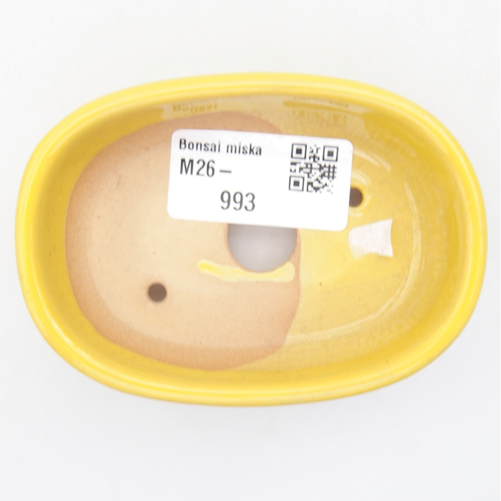 Keramická miska na bonsaje 9 x 6,5 x 3 cm, žltá
