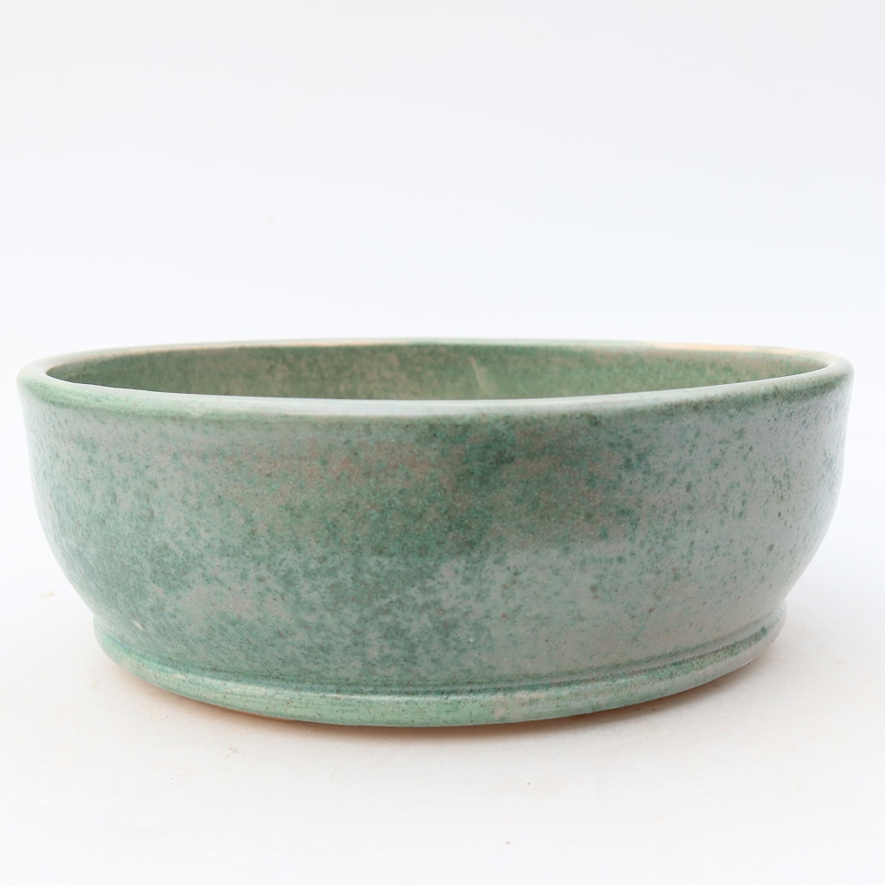 Keramická miska na bonsaje 17,5 x 17,5 x 6 cm, farba zelená