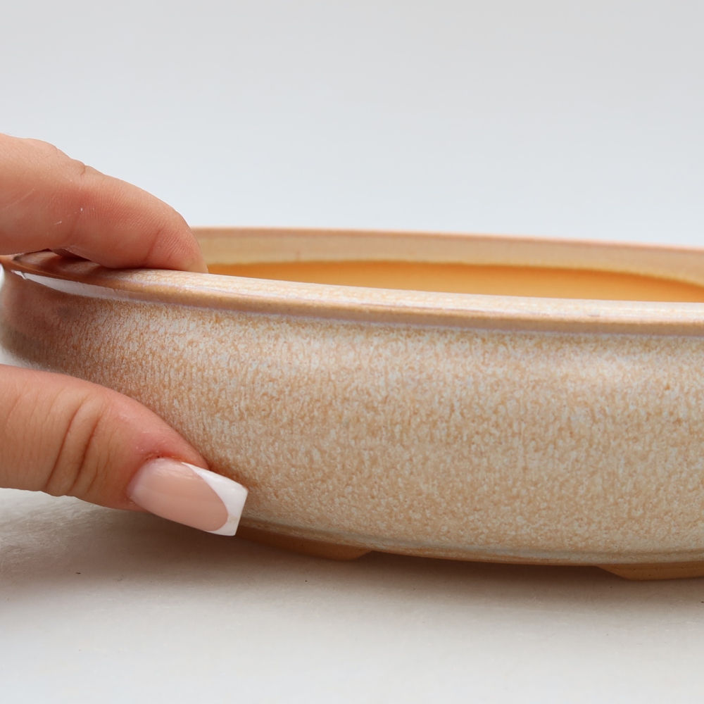 Keramická miska na bonsaje 26,5 x 26,5 x 5,5 cm, farba béžová