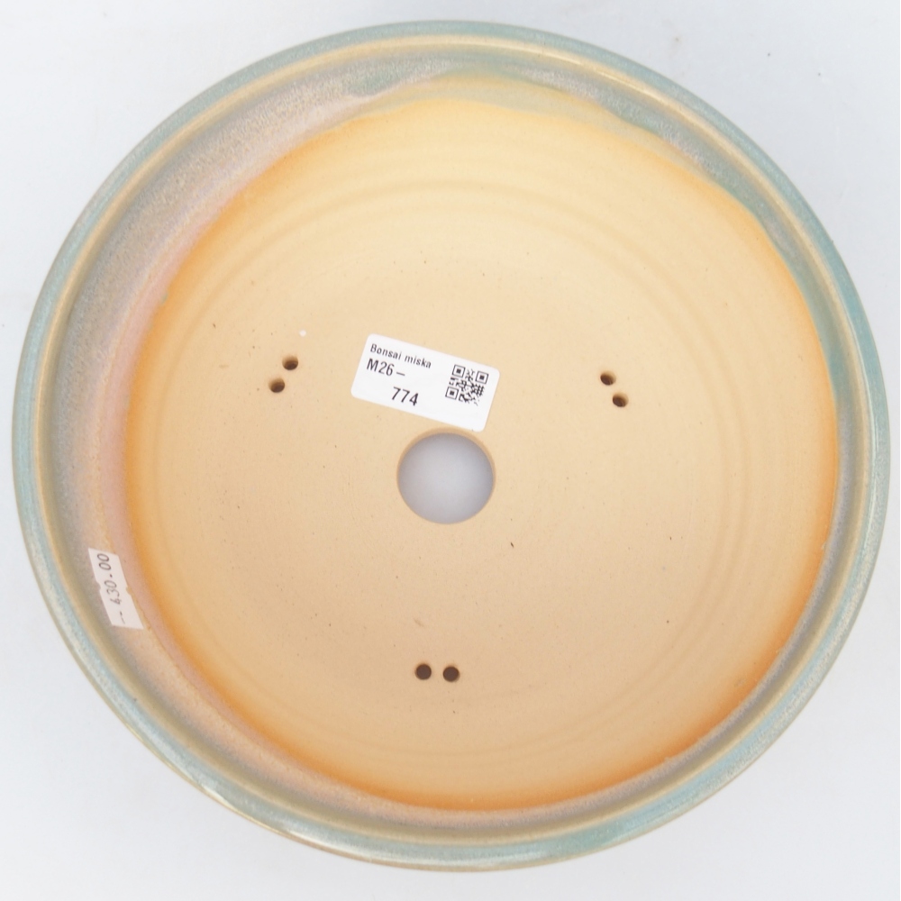 Keramická miska na bonsaje 21 x 21 x 8 cm, zelenohnedá