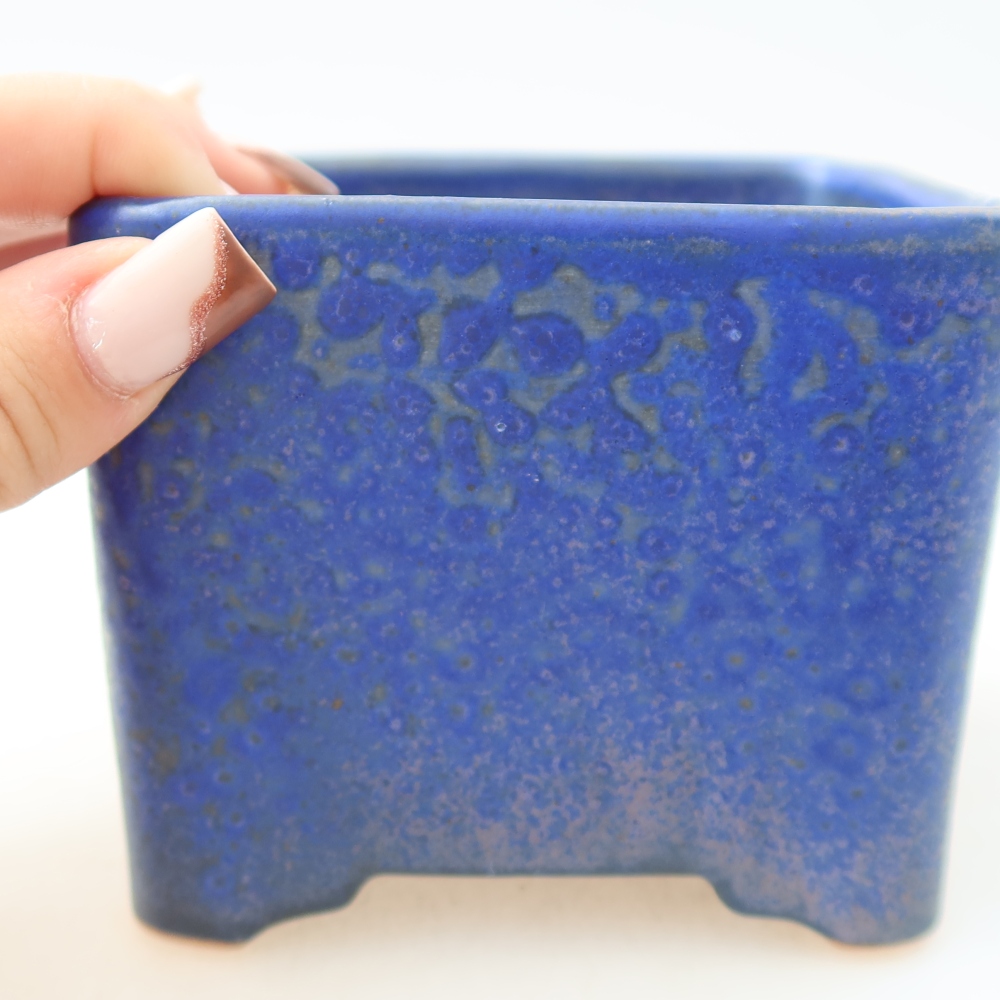 Keramická miska na bonsaje 10 x 10 x 8 cm, farba modrá