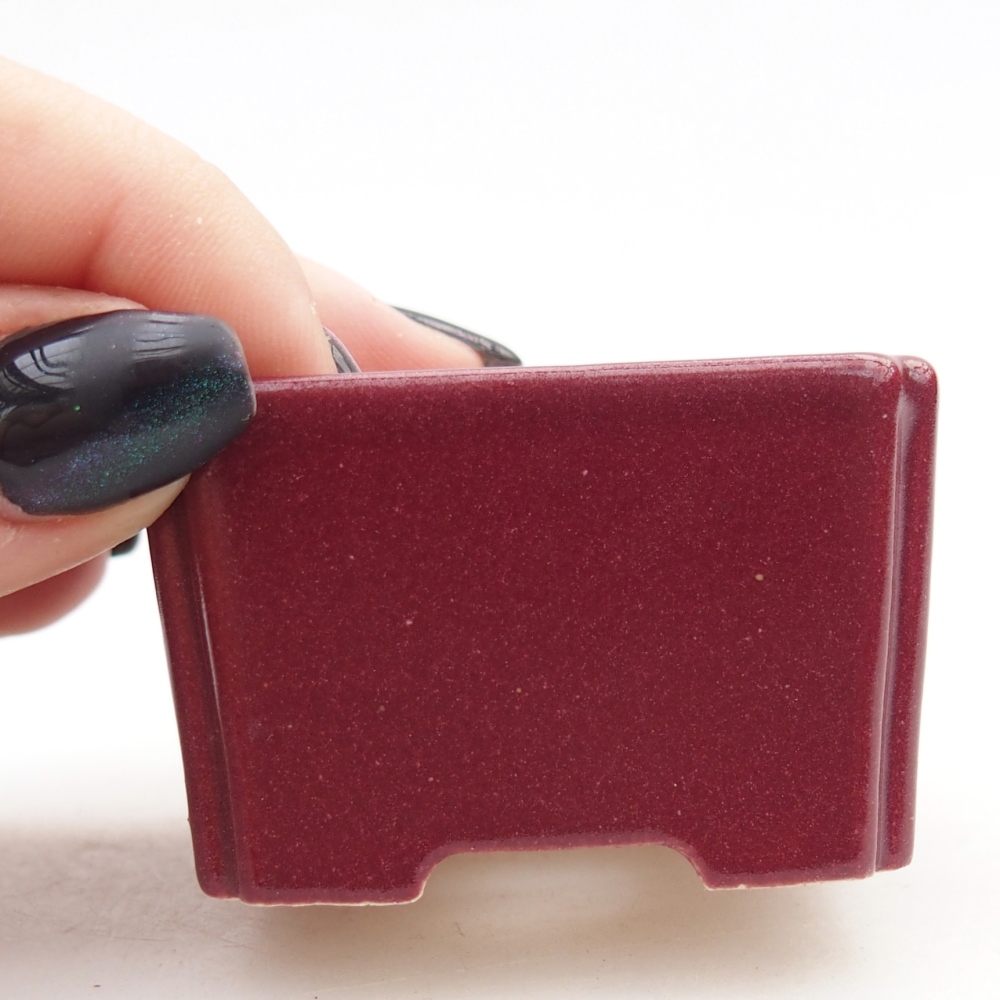 Mini bonsajová miska 5 x 5 x 3 cm, bordová