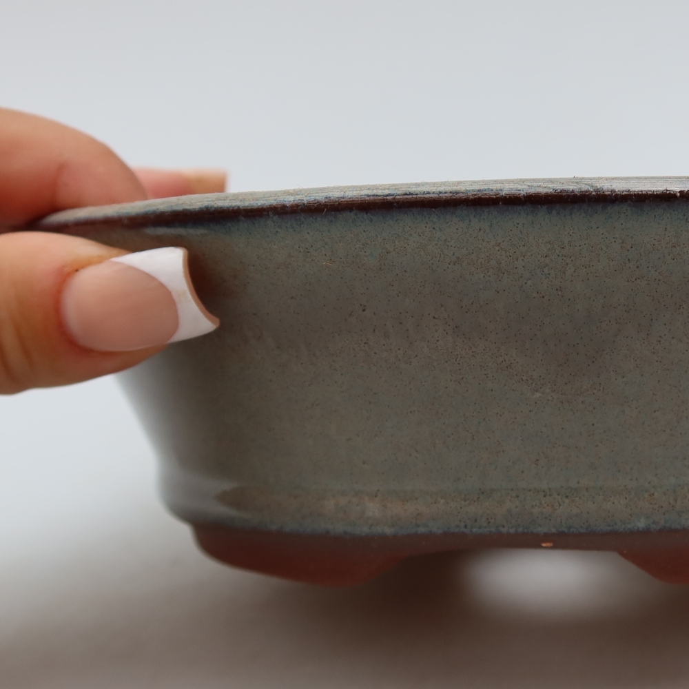 Keramická miska na bonsaje 17,5 x 17,5 x 5 cm, sivá