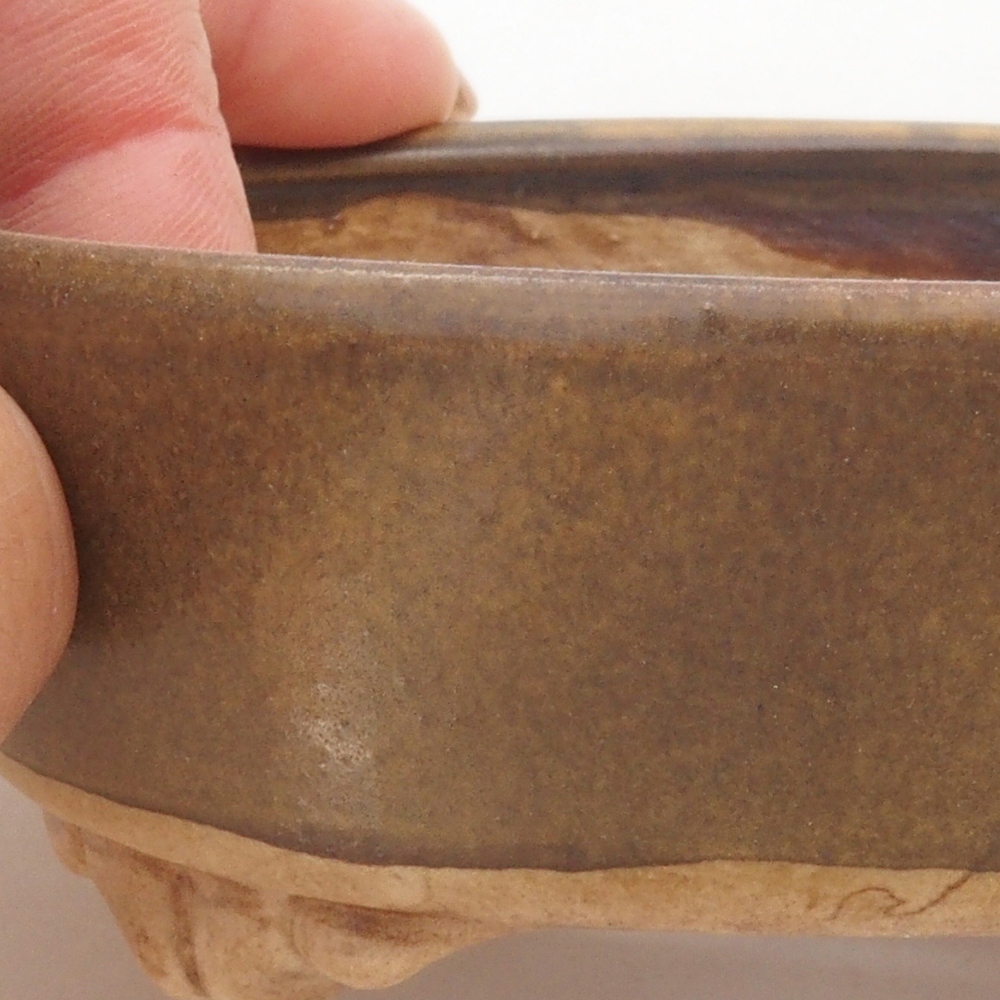 Keramická bonsai miska 9 x 8 x 3,5 cm, farba hnedá
