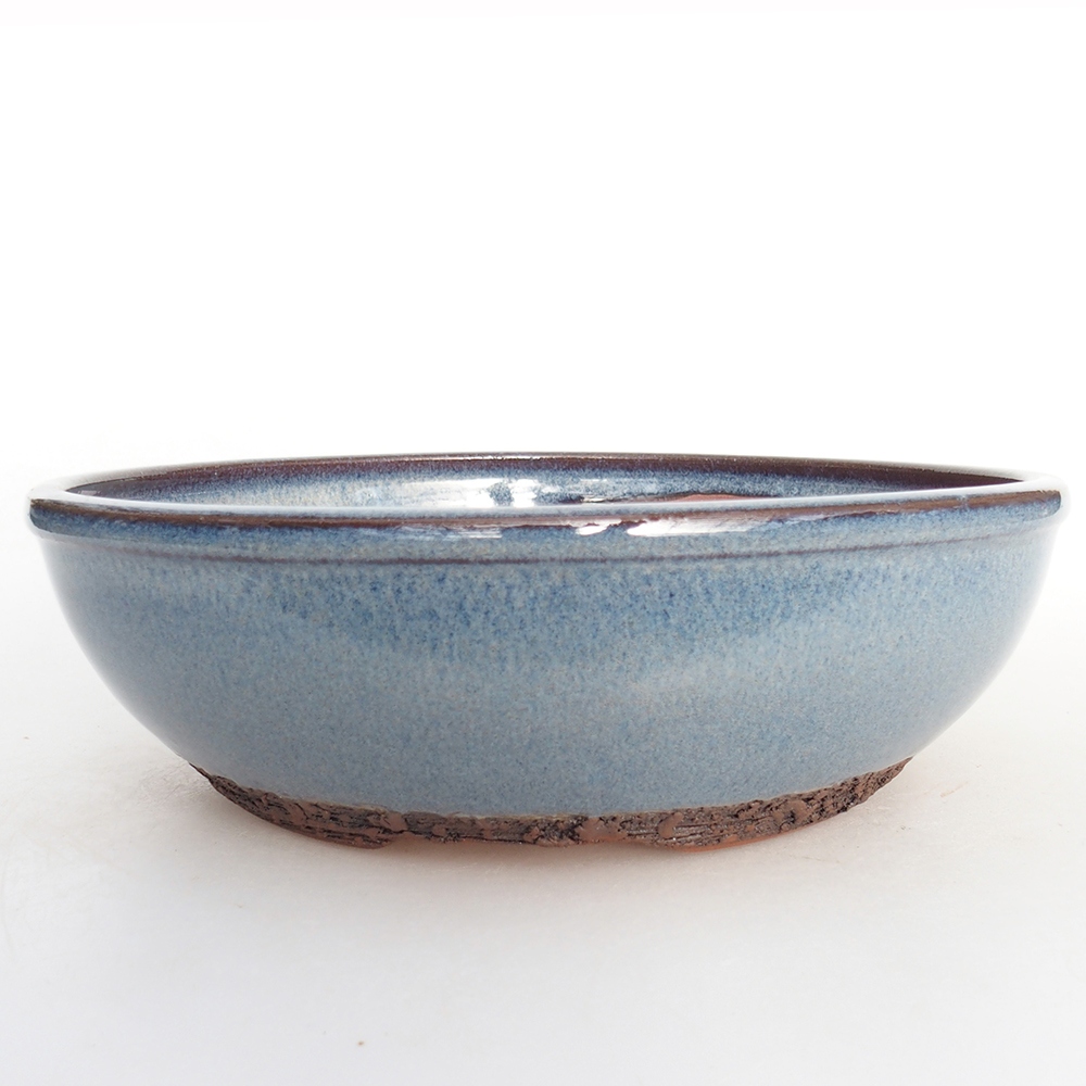 Keramická miska na bonsaje 19,5 x 19,5 x 6 cm, farba modrá