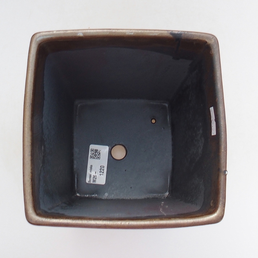Keramická miska na bonsaje 15 x 15 x 19 cm, hnedá