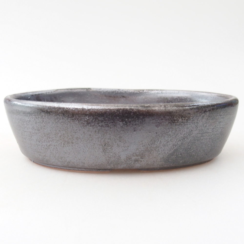Keramická bonsajová miska 15 x 9,5 x 4 cm, farba kovu