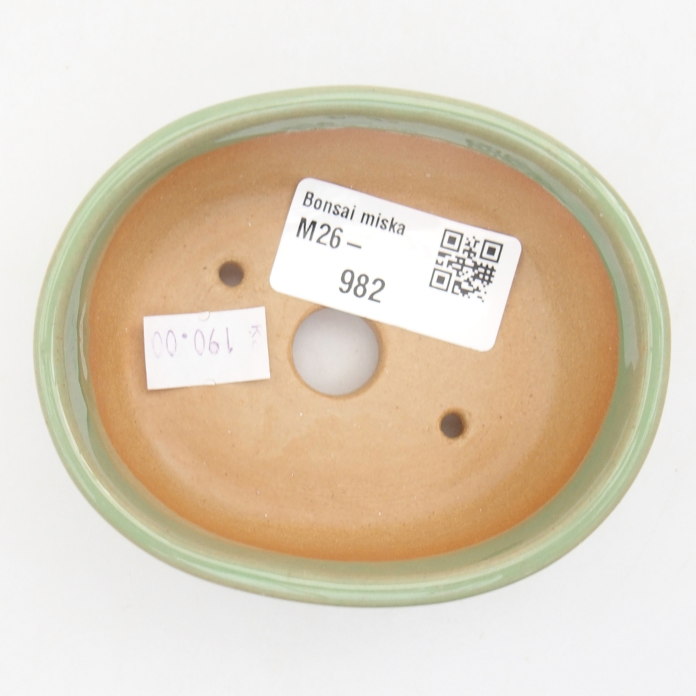 Keramická miska na bonsaje 9 x 7,5 x 3,5 cm, zelená