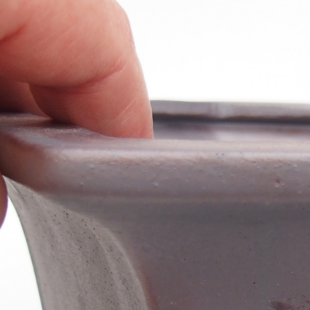 Keramická bonsajová miska 18 x 16 x 9 cm, farba kovu