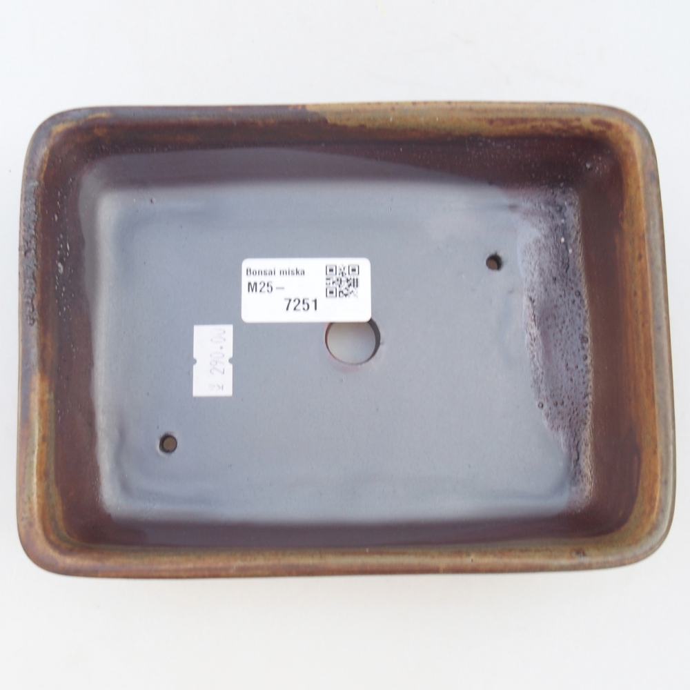 Keramická miska na bonsaje 18,5 x 13,5 x 3,5 cm, hnedá