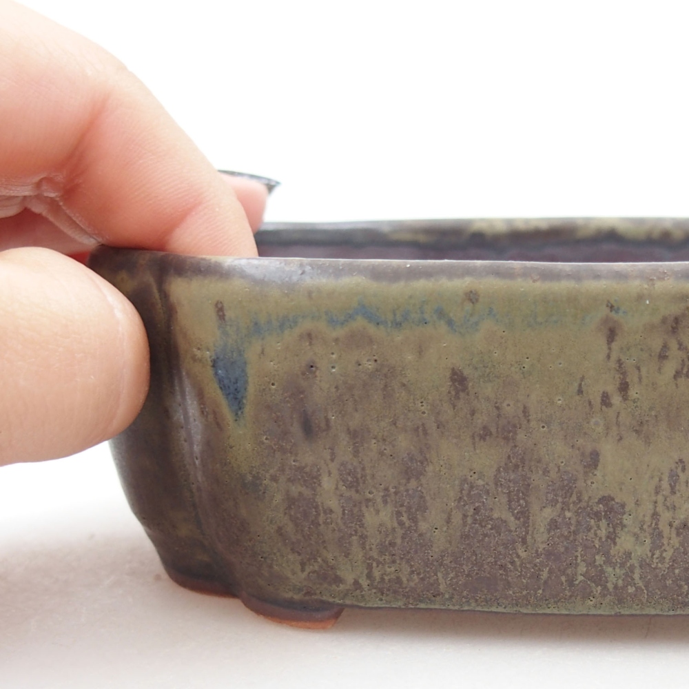 Keramická bonsai miska 16 x 12 x 4,5 cm, farba hnedá