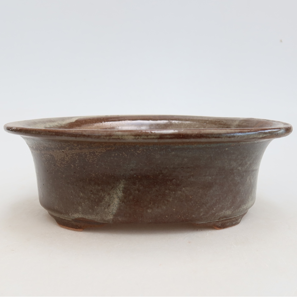 Keramická miska na bonsai 19,5 x 15,5 x 6,5 cm, farba hnedá