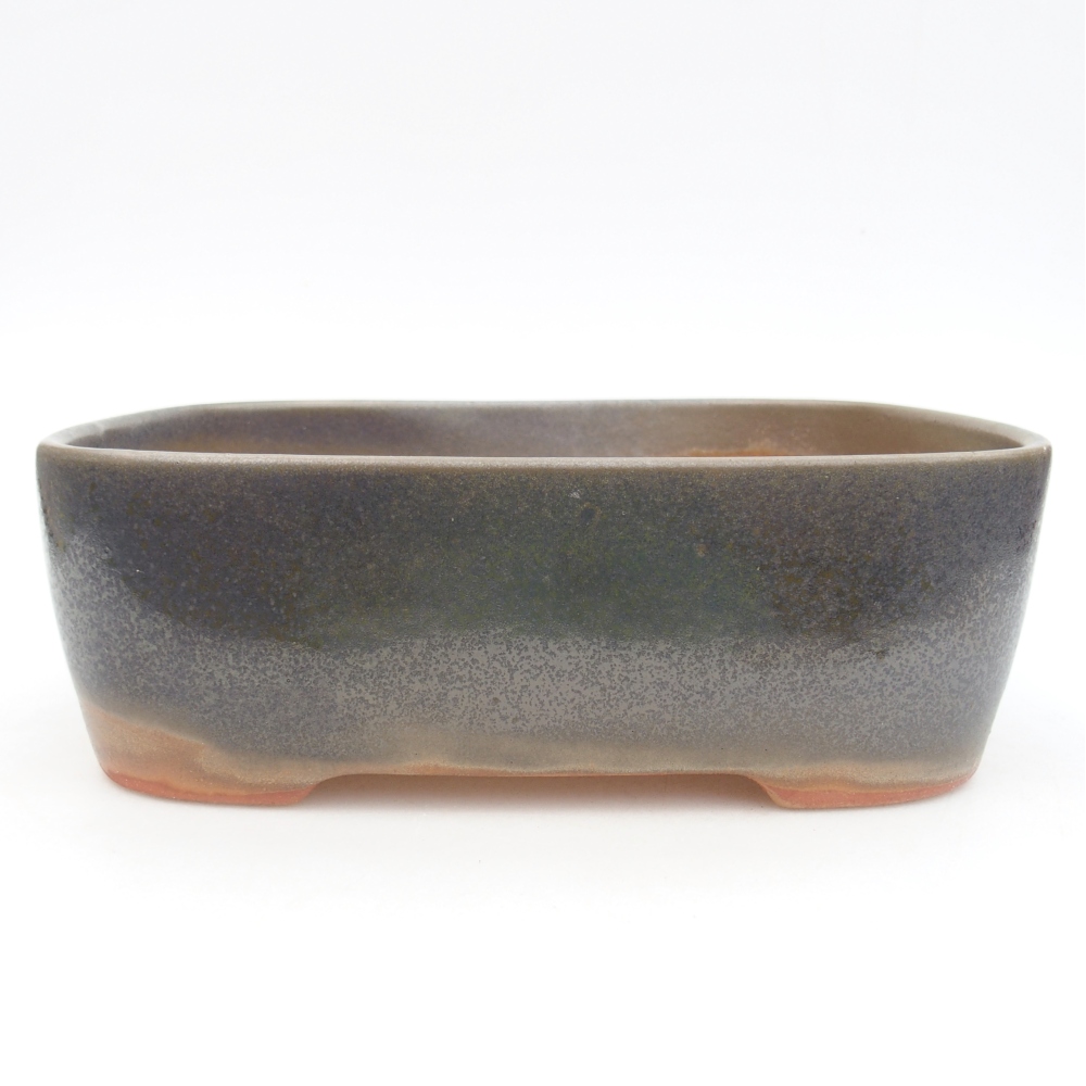 Keramická bonsajová miska 23,5 x 19 x 7,5 cm, farba hnedozelená