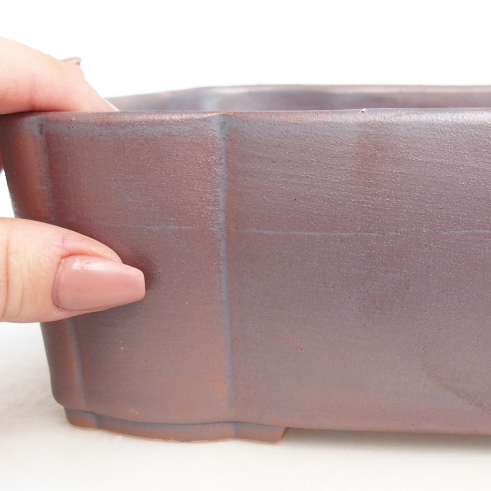 Keramická bonsajová miska 21 x 17 x 7 cm, farba kovu