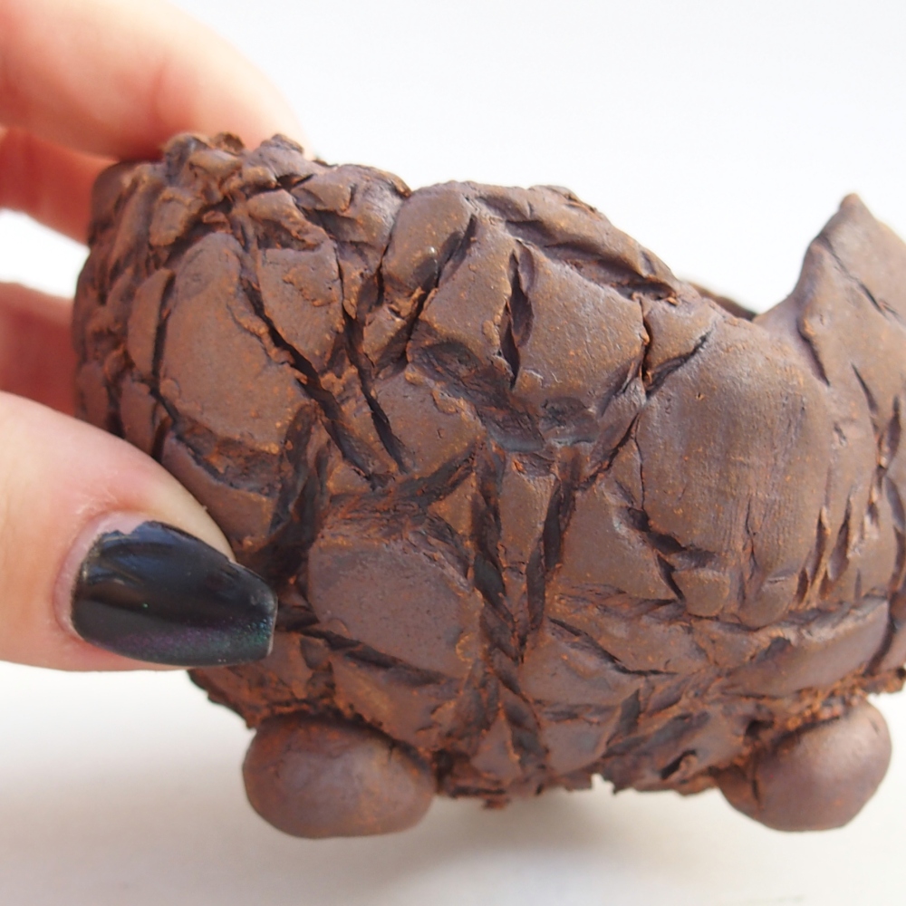 Keramická mušľa 8,5 x 8,5 x 6 cm , farba hnedá