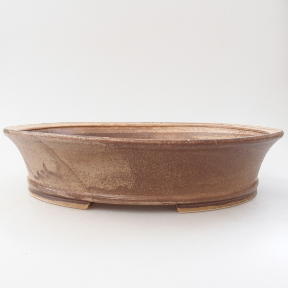 Keramická bonsajová miska 27 x 24 x 6 cm, farba béžová