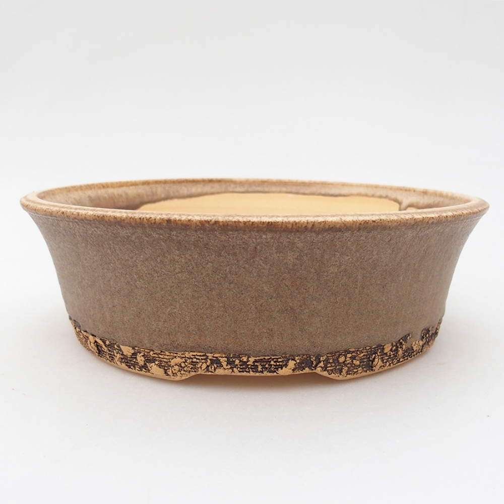 Keramická bonsai miska 20 x 20 x 6 cm, farba hnedá