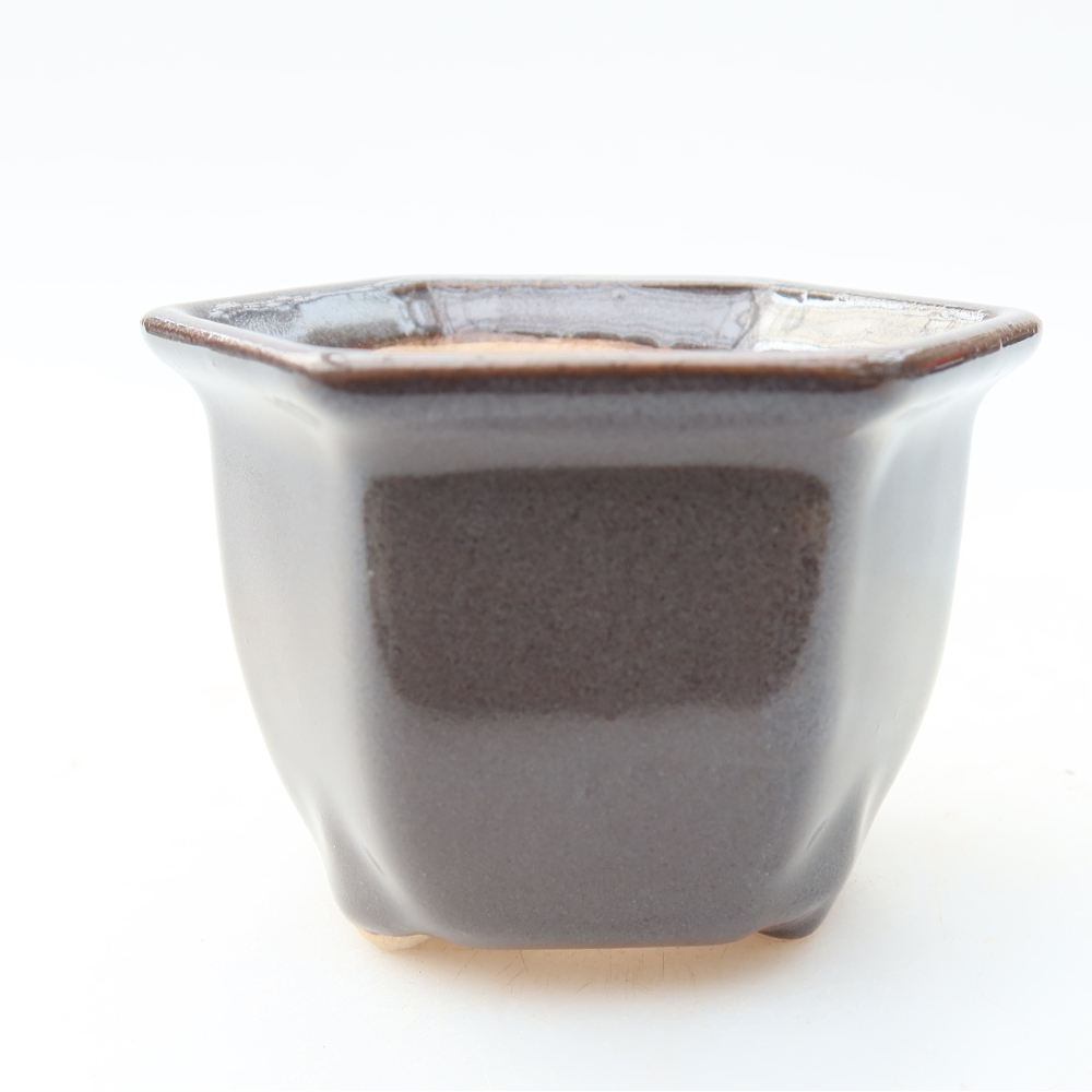 Keramická miska na bonsaje 7 x 6,5 x 5 cm, farba sivá