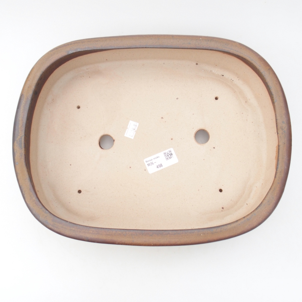 Keramická miska na bonsaje 32 x 25 x 7,5 cm, hnedá