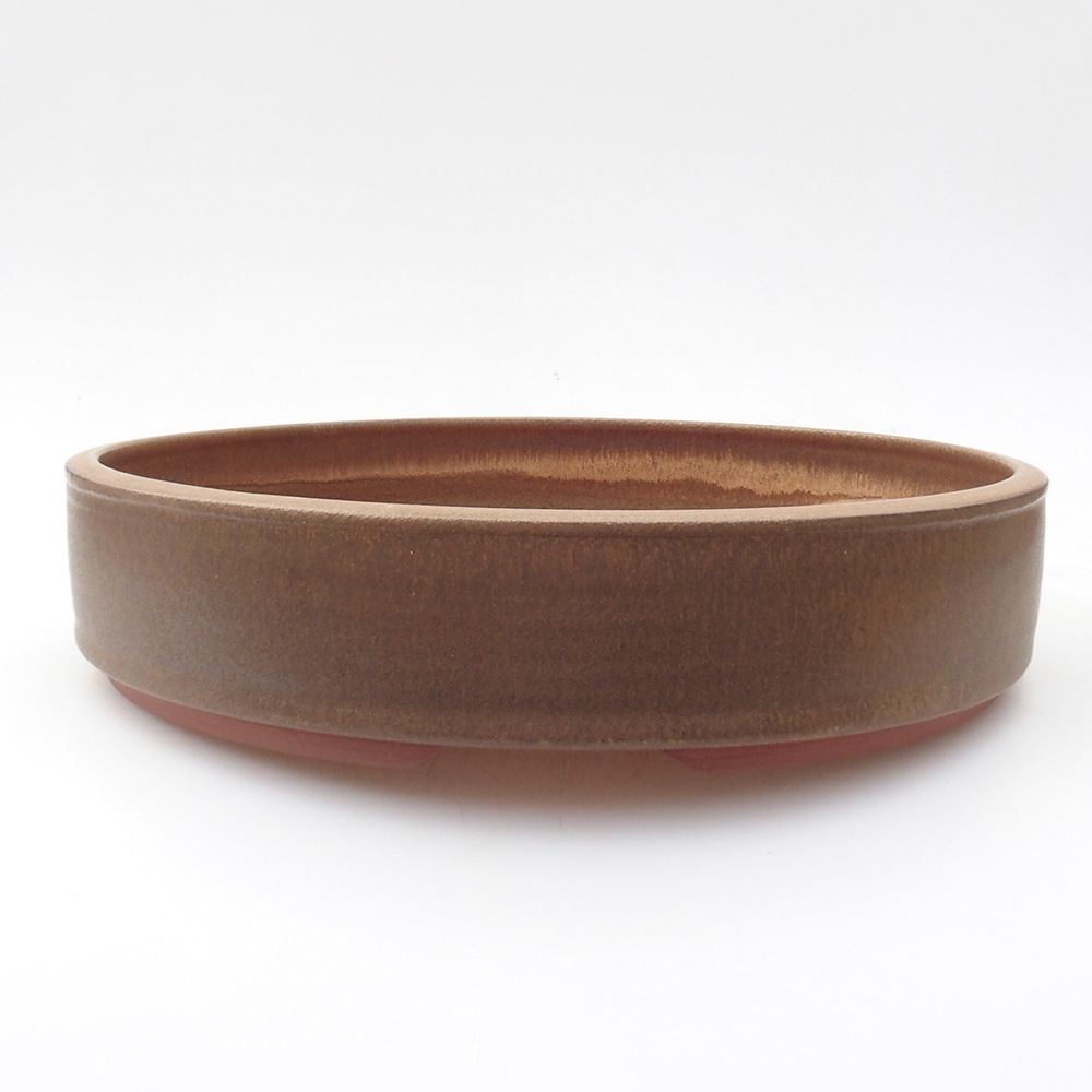 Keramická bonsai miska 25,5 x 25,5 x 5,5 cm, farba hnedá