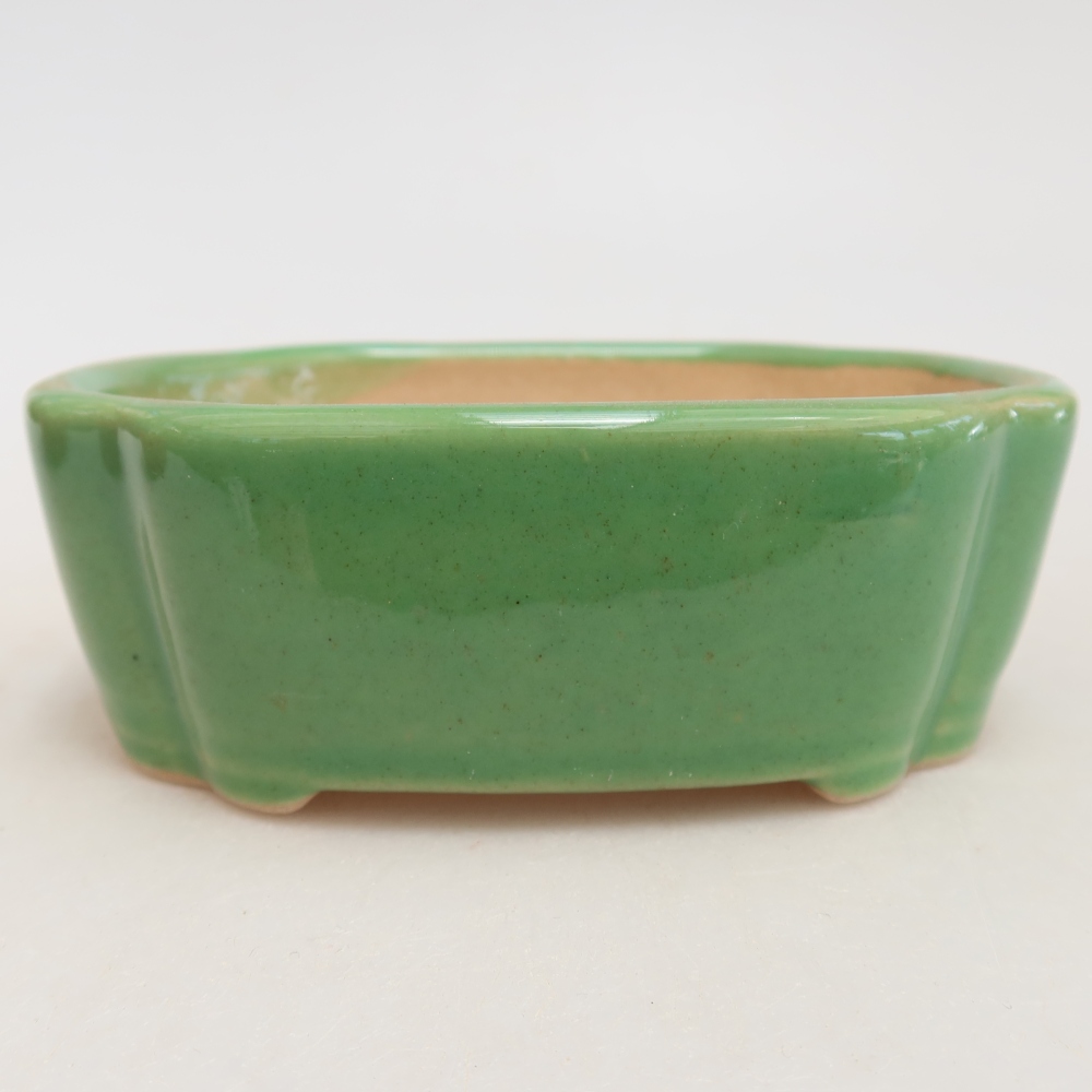 Keramická miska na bonsaje 10,5 x 8 x 4 cm, farba zelená
