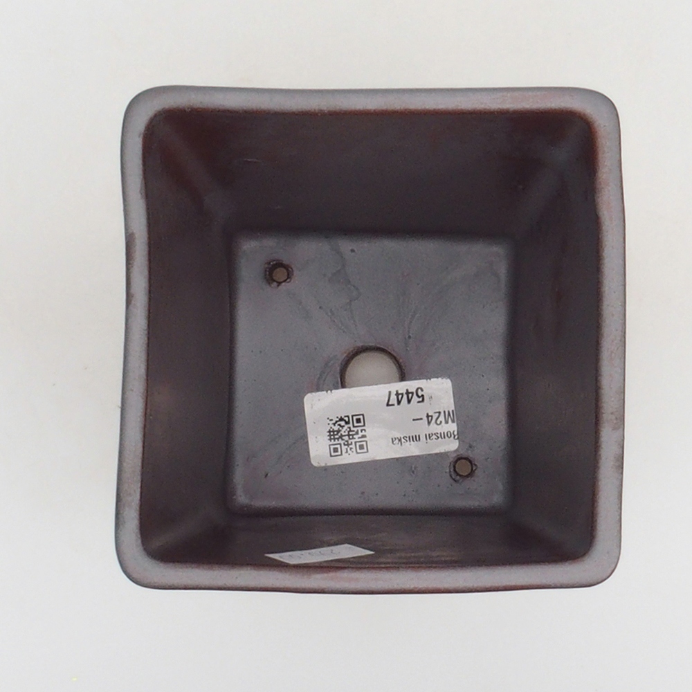 Keramická bonsai miska 10,5 x 10,5 x 10,5 cm, farba kovová
