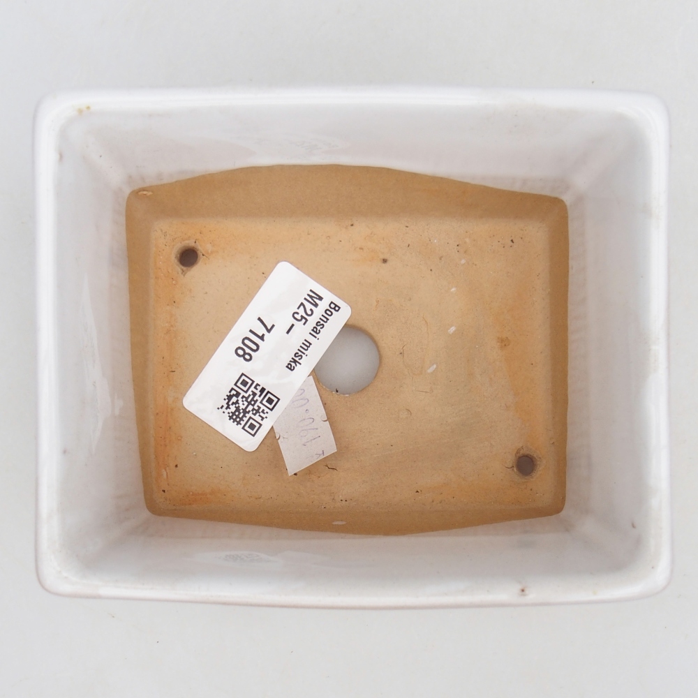 Keramická miska na bonsaje 11,5 x 9,5 x 6 cm, biela