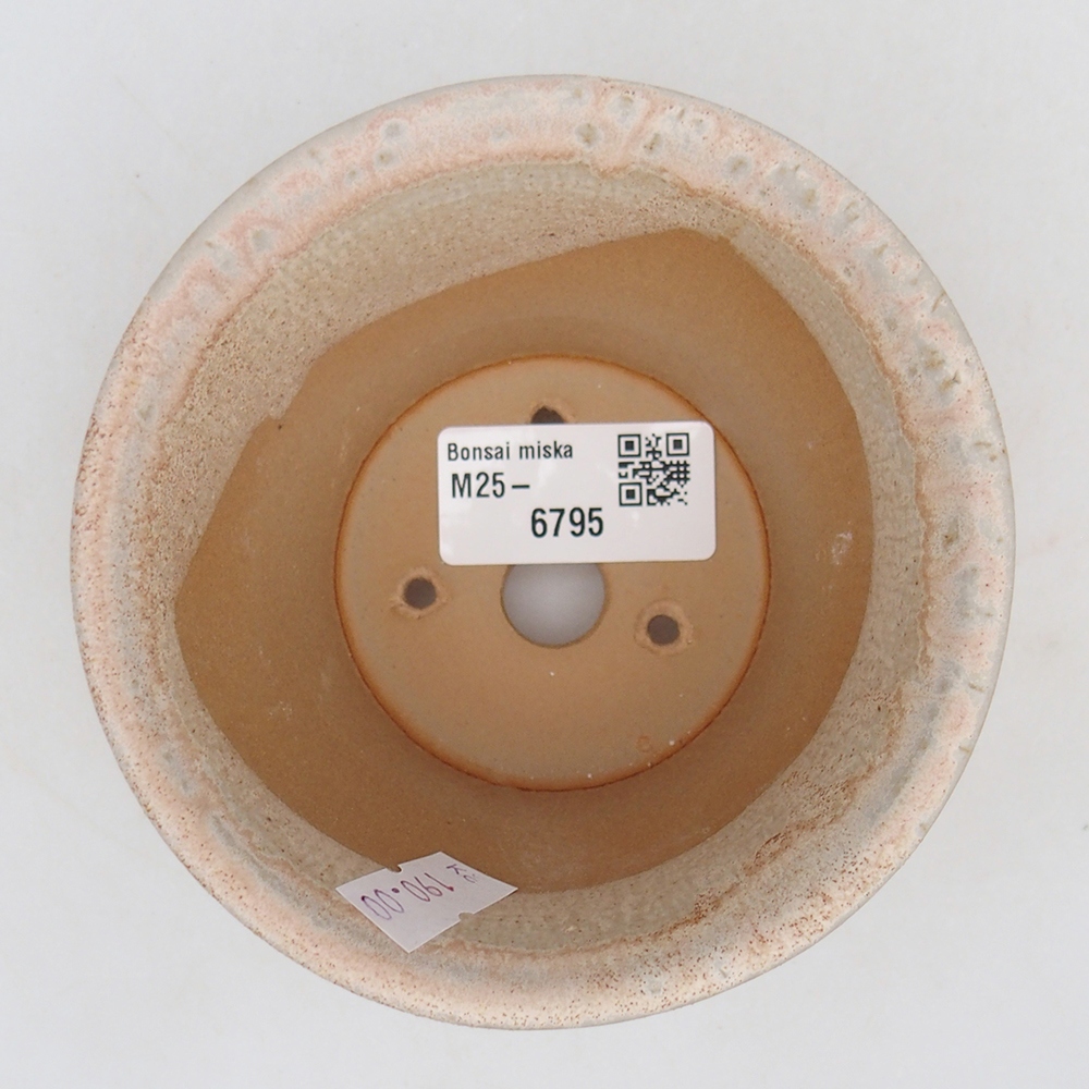 Keramická miska na bonsaje 11 x 11 x 7 cm, farba béžová