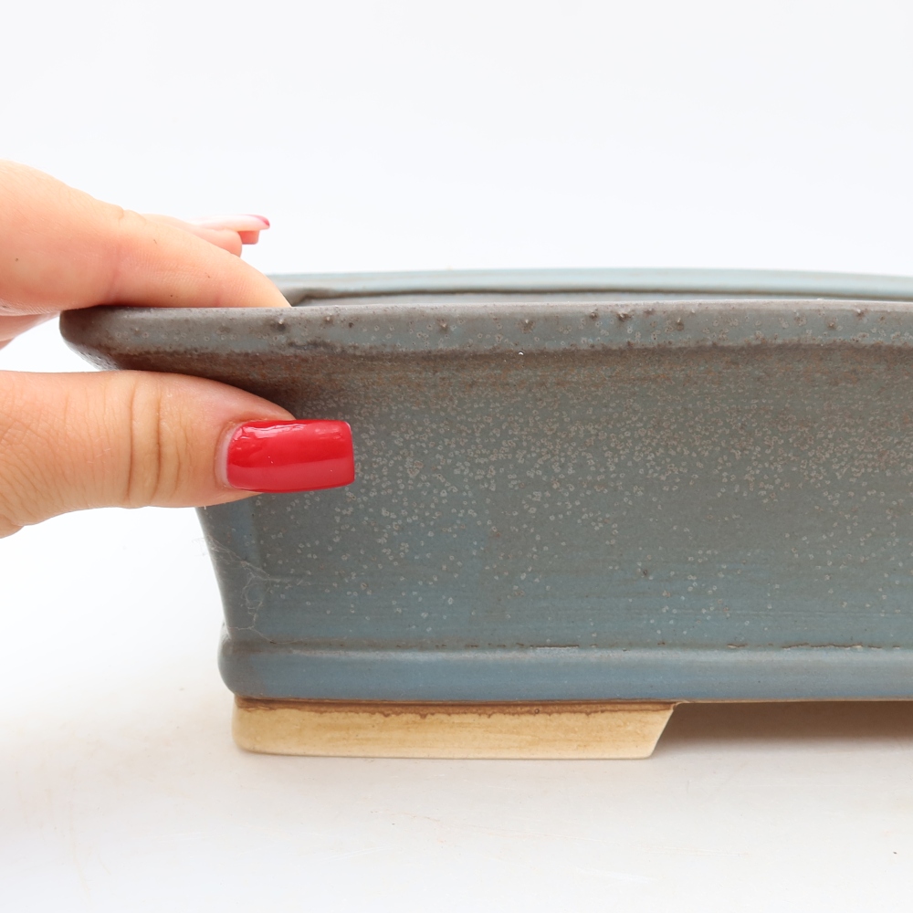 Keramická miska na bonsaje 29,5 x 24 x 8 cm, farba modrá