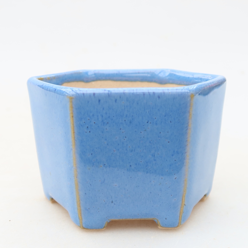 Keramická miska na bonsaje 7 x 6 x 4,5 cm, farba modrá