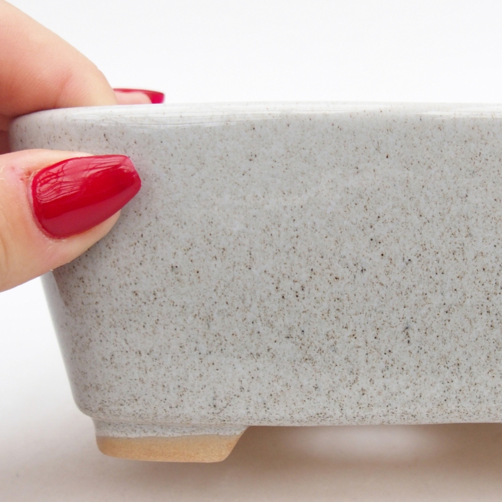 Keramická miska na bonsaje 13,5 x 10,5 x 6 cm, sivá