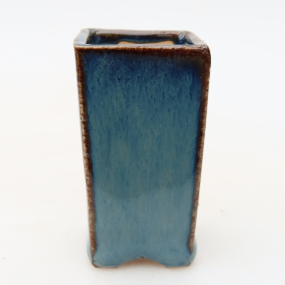Keramická miska na bonsaje 3 x 3 x 5,5 cm, farba modrá