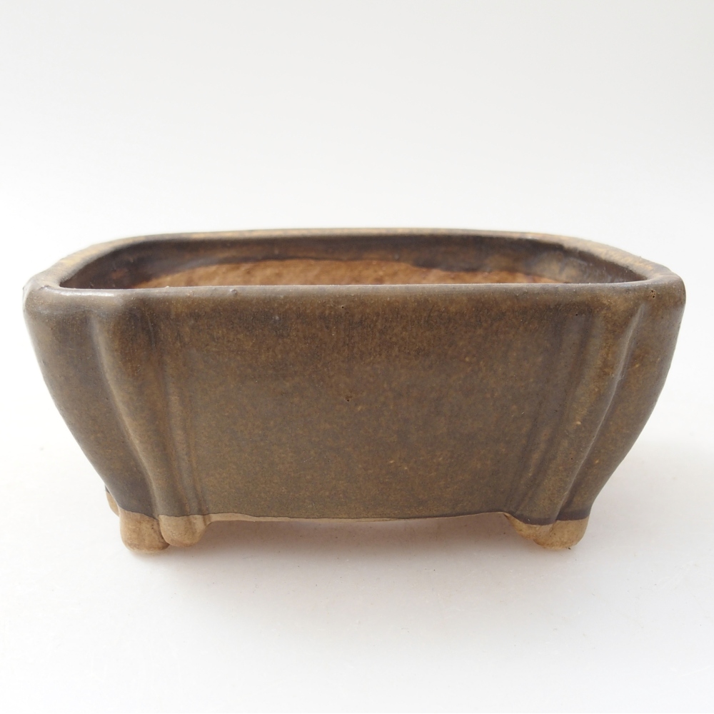 Keramická miska na bonsaje 10 x 9 x 5 cm, hnedá
